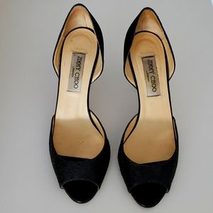 Jimmy Choo Logan d'Orsays Black Glitter EU38.5